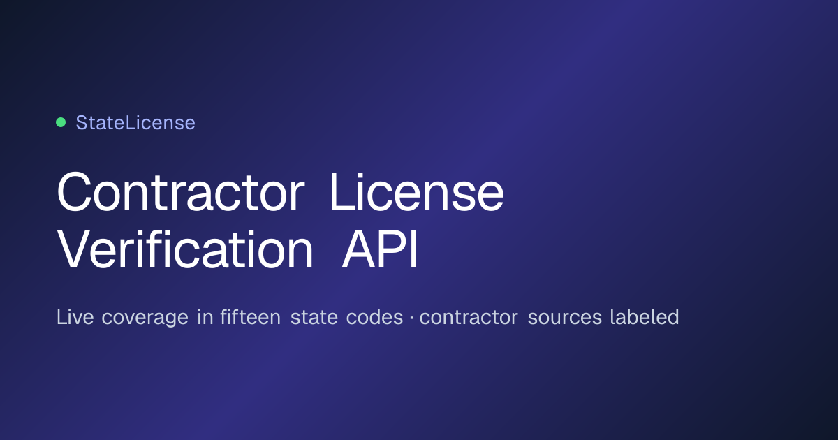 California CSLB License Lookup & Verification API | StateLicense